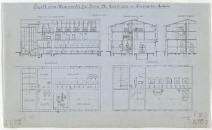 Technische Zeichnung : Projekt einer Weizenmühle für Herrn M. Zamfirescu in Konstanza (Rumänien)