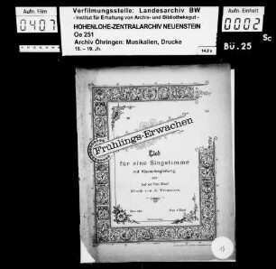 Trommer, A., Frühlings Erwachen. Lied für eine Singstimme mit Klavierbegleitung, opus 545, Selbstverlag.