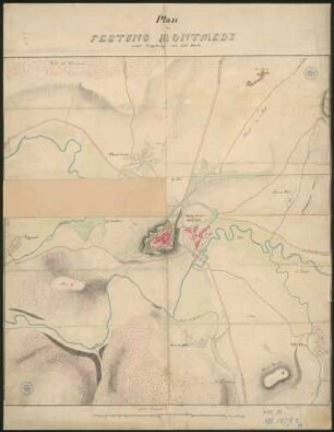 Plan der Festung Montmedy nebst Umgebung auf 3000 Schritt