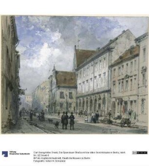Die Spandauer Straße mit der alten Gerichtslaube in Berlin