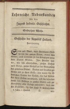 Sechszehnte Woche.