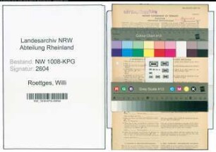 Entnazifizierung Willi Roettges , geb. 30.07.1891 (Maler)