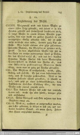§. 62. Zergliederung des Mehls