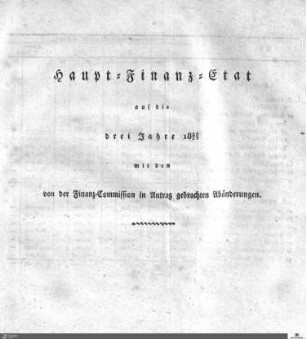 Haupt-Finanz-Etat 1826-1829