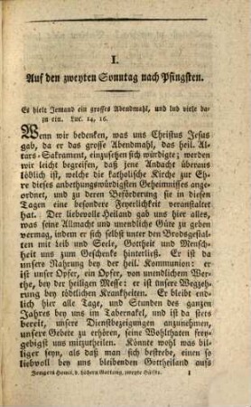 Homilien der höhern Gattung über die sonntägigen Evangelien des ganzen Jahres, 2. Von Pfingsten bis zum Advente