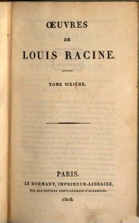 Oeuvres de Louis Racine. 6