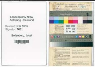 Entnazifizierung Josef Bellenberg , geb. 31.10.1904 (Kaufmaennischer Angestellter)