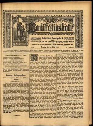 Erste Ausgabe vom Sonntag, den 01. März 1908.
