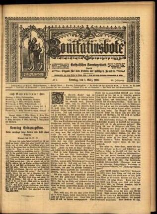Erste Ausgabe vom Sonntag, den 01. März 1908.