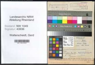 Entnazifizierung Gerd Walterscheidt , geb. 29.01.1912 (Kaufmaennischer Angestellter)
