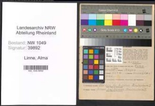 Entnazifizierung Alma Linne , geb. 22.09.1906 (Diakonisse)