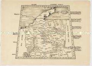 Quarta Europae Tabula. Magna Germania. Aus: Martin Waldseemüller, Geographia des Claudius Ptolemäus, Straßburg 1513. Nachdruck von 1520