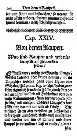 Cap. XXIV. Von denen Raupen.
