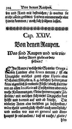 Cap. XXIV. Von denen Raupen.