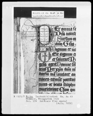 Missale — Initiale P(er omnia), Folio 53verso