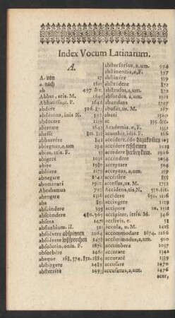 Index Vocum Latinarum