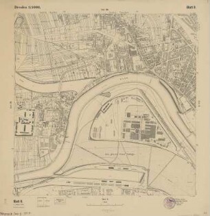 9 : [Dresden Friedrichstadt, Mickten, Pieschen, Übigau, Kaditz, Trachau, Neustadt], 1938 : 9 : [Dresden Friedrichstadt, Mickten, Pieschen, Übigau, Kaditz, Trachau, Neustadt]. - 9. Aufl. - 1:5 000. - [Dresden] : Stadtvermessungsamt , 1938. - 1 Kt. : einfarb.