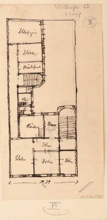 Wohnhäuser Ritterstraße 61-65, Berlin-Kreuzberg: Wohnhaus Nr. 63: Grundriss OG