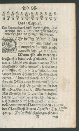 Das I. Capitel. Das Kennzeichen Christlicher Religion ...