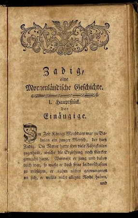 I. Hauptstück der Einäugige. - IX. Hauptstück, die Sclaverey.