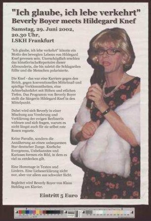 "Ich glaube, ich lebe verkehrt" : Beverly Boyer meets Hildegard Knef