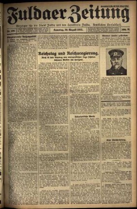Ausgabe vom Samstag, den 20. August 1932.