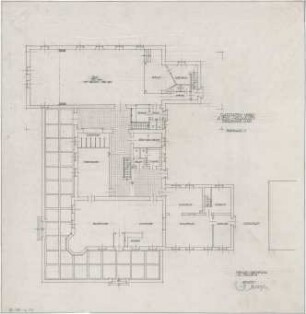 Gsaenger, Gustav; Holzhausen bei Teisendorf (Bayern); Landwirtschaftliches Anwesen Johannes und Alois Seidl, Umbau und Erweiterung - Gaststättenumbau, Vorschlag 1 (Grundriss EG)