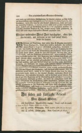 Der sieben und funfzigste Articul Vom Scharf-Richter.