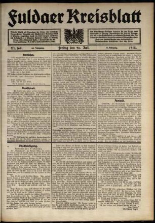 Ausgabe vom Freitag, den 26. Juli 1912.