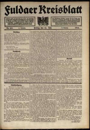 Ausgabe vom Freitag, den 26. Juli 1912.