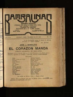 El corazón manda : comedia dramática en tres actos