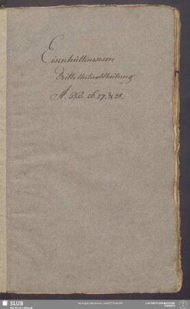 63: Eisenhüttenwesen : Dritte Unterabtheilung
