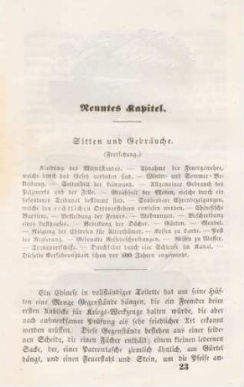 Neuntes Kapitel. Sitten und Gebräuche (Fortsetzung)