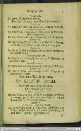 Zweyte Abtheilung. Sr. Churfürstlichen Durchl. Collegia und Expeditionen