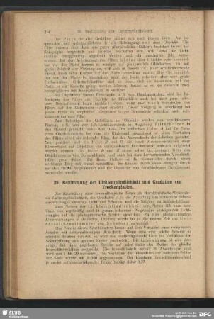 39. Bestimmung der Lichtempfindlichkeit und Gradation von Trockenplatten