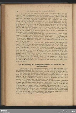 39. Bestimmung der Lichtempfindlichkeit und Gradation von Trockenplatten