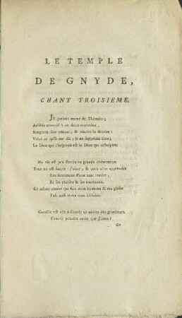 Le Temple De Gnyde, Chant Troisieme.