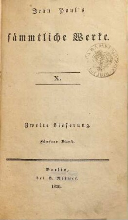 Jean Paul's sämmtliche Werke, 10 = Lfg. 2, Bd. 5. Hesperus, oder 45 Hundposttage. H. 4