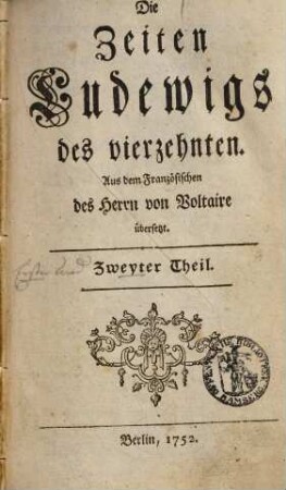 Die Zeiten Ludewigs des vierzehnten, 1