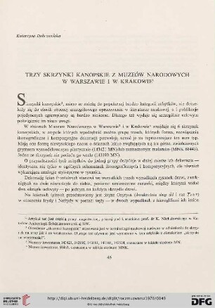 14: Trzy skrzynki kanopskie z Muzeów Narodowych w Warszawie i w Krakowie