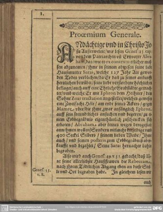 Leichenpredigt : Proemium Generale. Textus. Tractatio Sive Explcatio. Propositionis tractatio sive confirmatio. De Primo. De Secunda Circumstantia. De Tertia Circumstantia