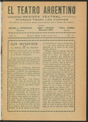 "Los invertidos" - La moral en el teatro