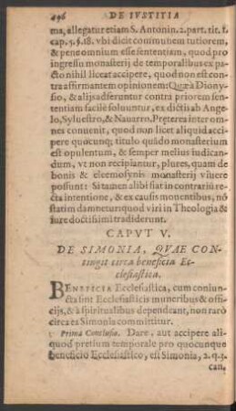 Caput V. De Simonia, Quae Contingit circa beneficia Ecclesiastica.