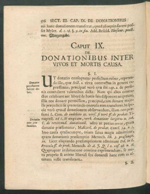 Caput IX. De Donationibus Inter Vivos Et Mortis Causa.