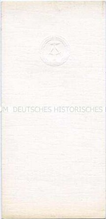 Einladungskarte zum Festakt des Ministerrates der DDR anlässlich des 25. Jahrestages der Wismut