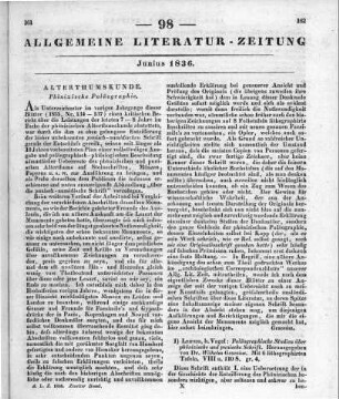 [Phönizische Paläographie] Paläographische Studien über phönizische und punische Schrift. Hrsg. v. W. Gesenius. Leipzig: Vogel 1835