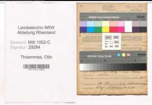 Entnazifizierung Otto Thoemmes, geb. 27.01.1906 (Kohlenhaendler)