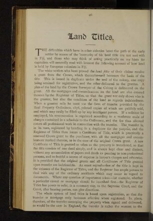 Land titles.
