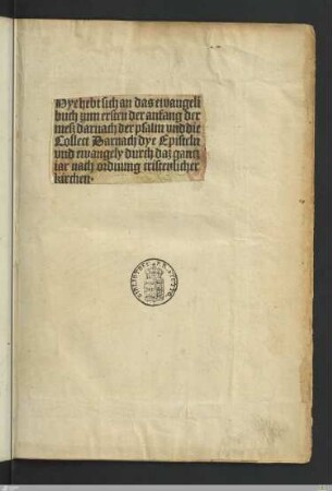 Epistolae et Evangelia (Plenarium), dt.