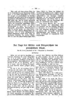 Zur Lage der Mittel- und Bürgerschulen im preußischen Staat : (Fortsetzung)
